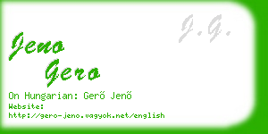jeno gero business card
